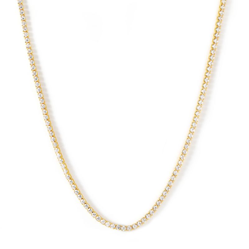 14K Gold Iced 3mm Tennis Chain