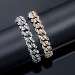 12mm Diamond Micro Paved Cuban Bracelet